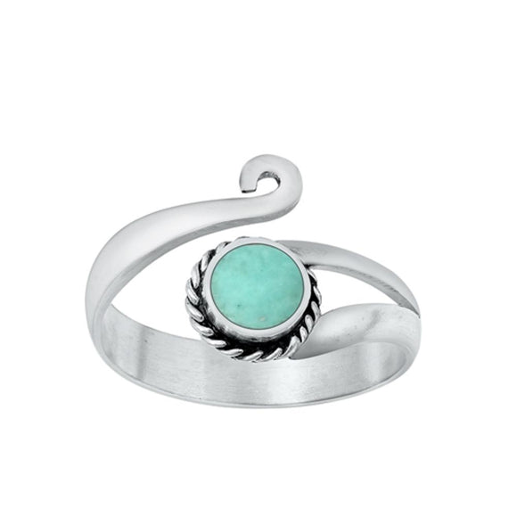 Sterling Silver Promise Turquoise Toe Midi Bali Adjustable Ring .925 New Band