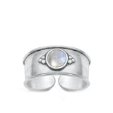 Sterling Silver Wholesale Moonstone Toe Midi Bali Adjustable Ring .925 New Band