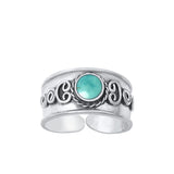 Sterling Silver Unique Turquoise Toe Midi Bali Adjustable Ring .925 New Band