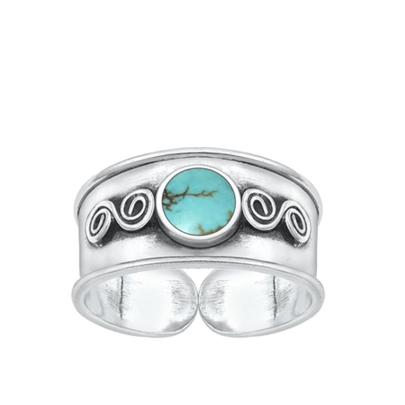 Sterling Silver Wholesale Turquoise Toe Midi Bali Adjustable Ring .925 New Band