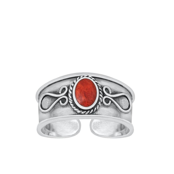 Sterling Silver Wholesale Coral Toe Midi Bali Adjustable Ring .925 New Band