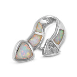 Mosaic Twist Pendant White Simulated Opal .925 Sterling Silver Triangle Charm