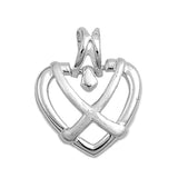 Open X Promise Heart Pendant .925 Sterling Silver Criss-Cross Love Endless Charm