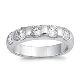 Clear CZ Round Wedding Stackable Ring New .925 Sterling Silver Band Sizes 5-9