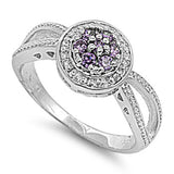 Lavender CZ Elegant Vintage Crossover Ring .925 Sterling Silver Band Sizes 5-9