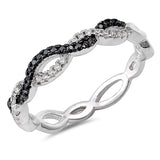 Eternity Knot Infinity Clear CZ Ring New .925 Sterling Silver Band Sizes 4-10