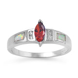 Garnet CZ Solitaire Polished Cute Ring New .925 Sterling Silver Band Sizes 5-9