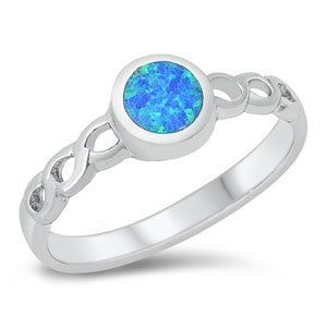 Blue Lab Opal Open Twist Ring New .925 Sterling Silver Band Sizes 5-10