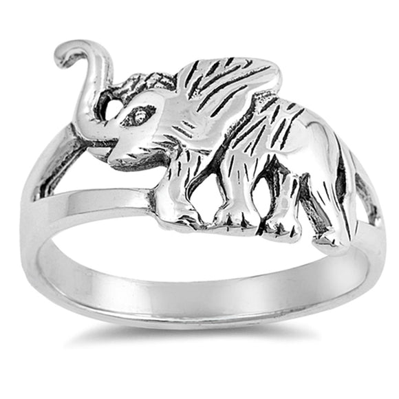 Elephant Oxidized Animal Girlfriend Ring New 925 Sterling Silver Band Sizes 5-10