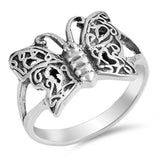 Oxidized Butterfly Celtic Knot Wing Ring New 925 Sterling Silver Band Sizes 5-9