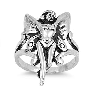 Oxidized Angel Fairy Filigree Mystical Ring .925 Sterling Silver Band Sizes 5-10