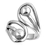 Wave Ball Teardrop Wide Fashion Ring New .925 Sterling Silver Band Sizes 6-10