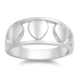 Filigree Heart Purity Friendship Promise Ring Sterling Silver Band Sizes 5-9