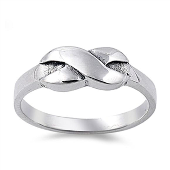 Infinity Twist Knot Promise Friendship Ring .925 Sterling Silver Band Sizes 5-9
