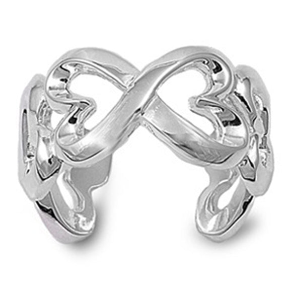 Open Twisted Infinity Love Knot Heart Ring .925 Sterling Silver Band Sizes 5-9