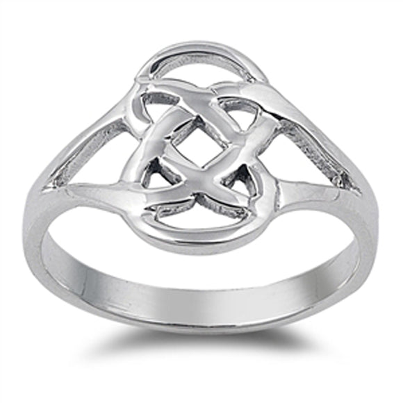 Criss Cross Celtic Love Knot Infinity Ring .925 Sterling Silver Band Sizes 5-9