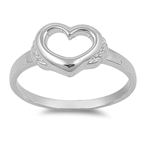 Heart Promise Purity Cutout Love Ring New .925 Sterling Silver Band Sizes 5-11