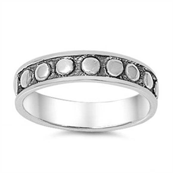 Oxidized Wholesale Bead Dot Bali Wedding Ring Sterling Silver Band Sizes 5-12