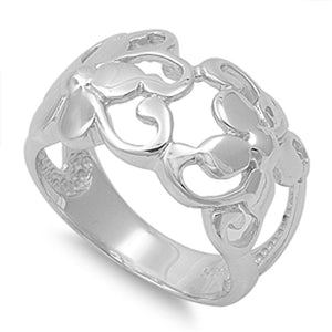 Filigree Hawaiian Plumeria Flower Ring New .925 Sterling Silver Band Sizes 5-9