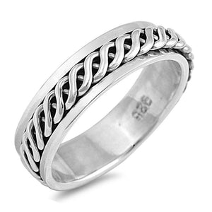 Spinner Celtic Braided Knot Wedding Ring New 925 Sterling Silver Band Sizes 7-13