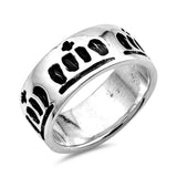 Etched Crown King Fashion Ring New .925 Sterling Silver Band Sizes 5-10