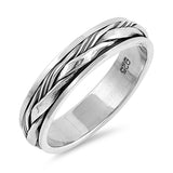 Oxidized Weave Twist Spinner Celtic Ring .925 Sterling Silver Band Sizes 7-13