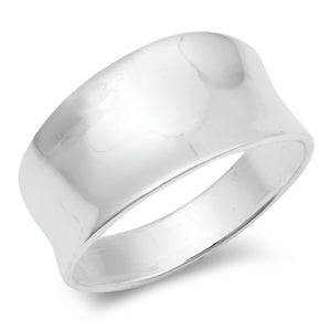 Cute Simple Flat Statement Ring New .925 Sterling Silver Band Sizes 5-10