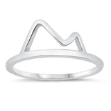 Cute Flat Open Mountain Range Wander Ring New .925 Sterling Silver Band Sizes 4-10