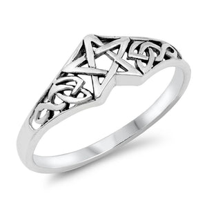 Celtic Knot Star Unique Ring New .925 Sterling Silver Band Sizes 4-10