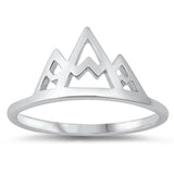 Geometric Cutout Mountain New .925 Sterling Silver Band Sizes 4-10