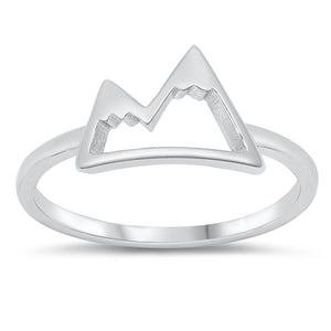 Cutout Snowy Mountain Peak Range Ring New .925 Sterling Silver Band Sizes 4-10