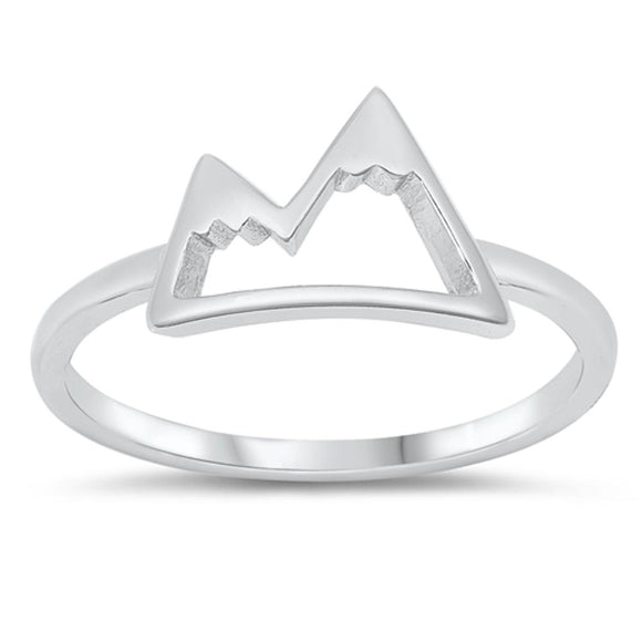 Cutout Snowy Mountain Peak Range Ring New .925 Sterling Silver Band Sizes 4-10