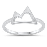 Cutout Snowy Mountain Peak Range Ring New .925 Sterling Silver Band Sizes 4-10