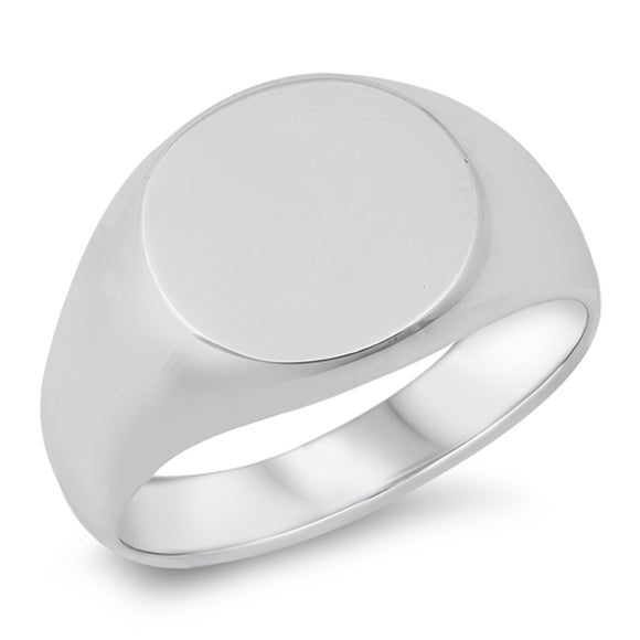 Signet Engravable Beautiful Ring New .925 Solid Sterling Silver Band Sizes 6-12