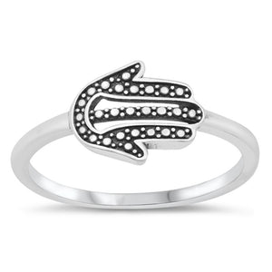 Bali Hamsa Hand Ring New .925 Sterling Silver Band Sizes 4-10