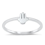 Simple Hamsa Good Fortune Fashion Ring New .925 Sterling Silver Band Sizes 4-10