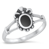 Black Onyx Unique Polished Elegant Ring New .925 Sterling Silver Band Sizes 4-10