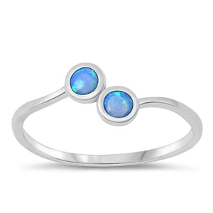 Sterling Silver Blue Lab Opal Ring