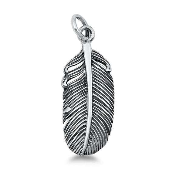 Sterling Silver Boho Feather Pendant Animal Wing Festival Fashion Charm 925 New