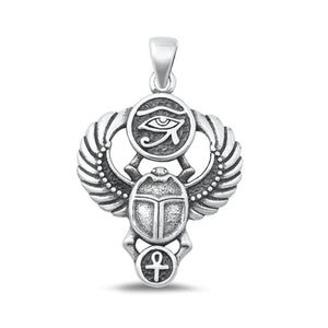 Sterling Silver Wholesale Egyptian Eye of Horus Scarab Pendant Charm 925 New