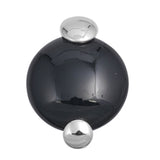 Modern Circle Pendant Black Simulated Onyx .925 Sterling Silver Bold Charm