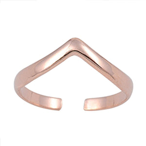 Rose Gold-Tone Chevron .925 Sterling Silver Toe Ring